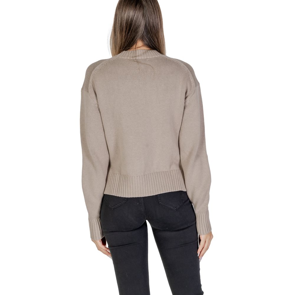 Calvin Klein Jeans Pullover aus Bio-Baumwolle in Beige