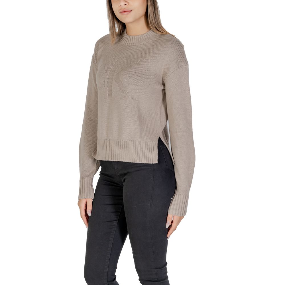 Calvin Klein Jeans Pullover aus Bio-Baumwolle in Beige