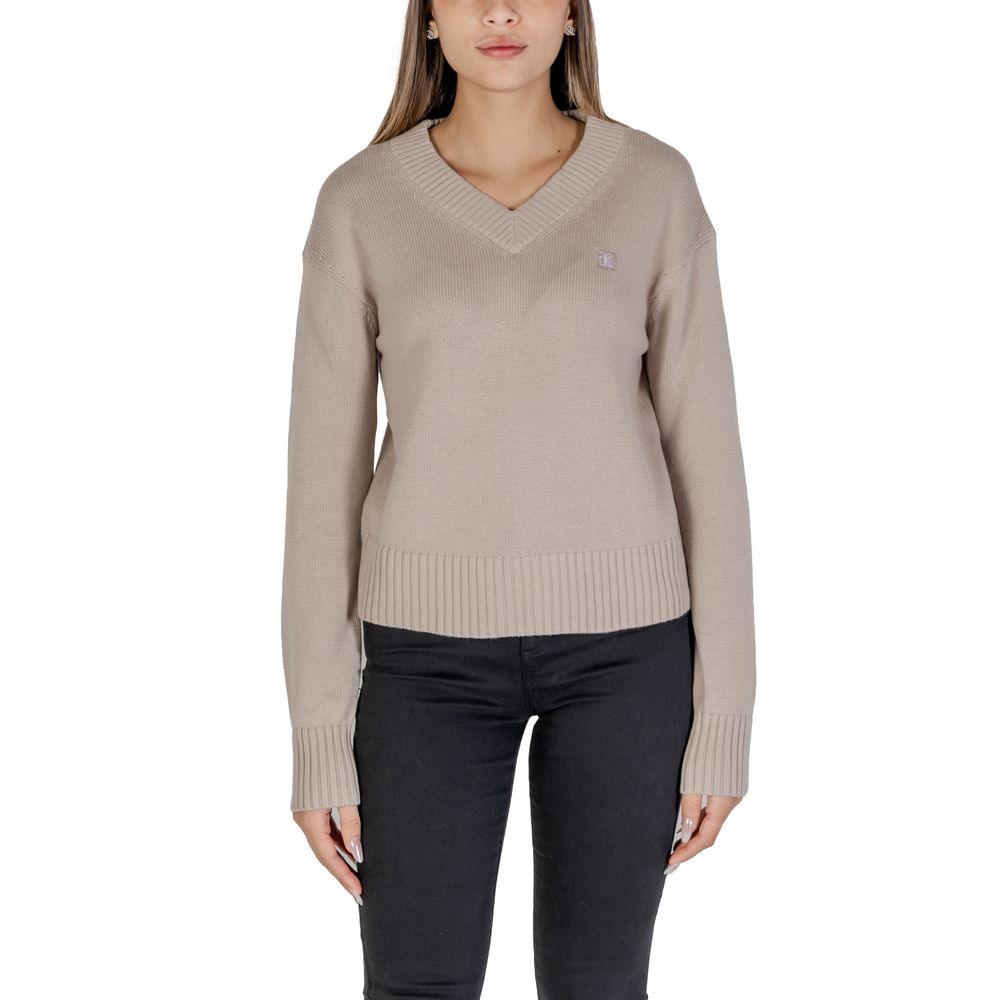 Calvin Klein Jeans Beigefarbener Baumwollpullover