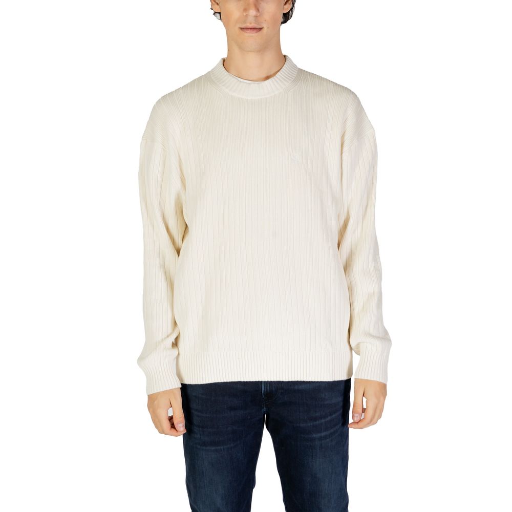 Calvin Klein Jeans Cremefarbener Baumwollpullover