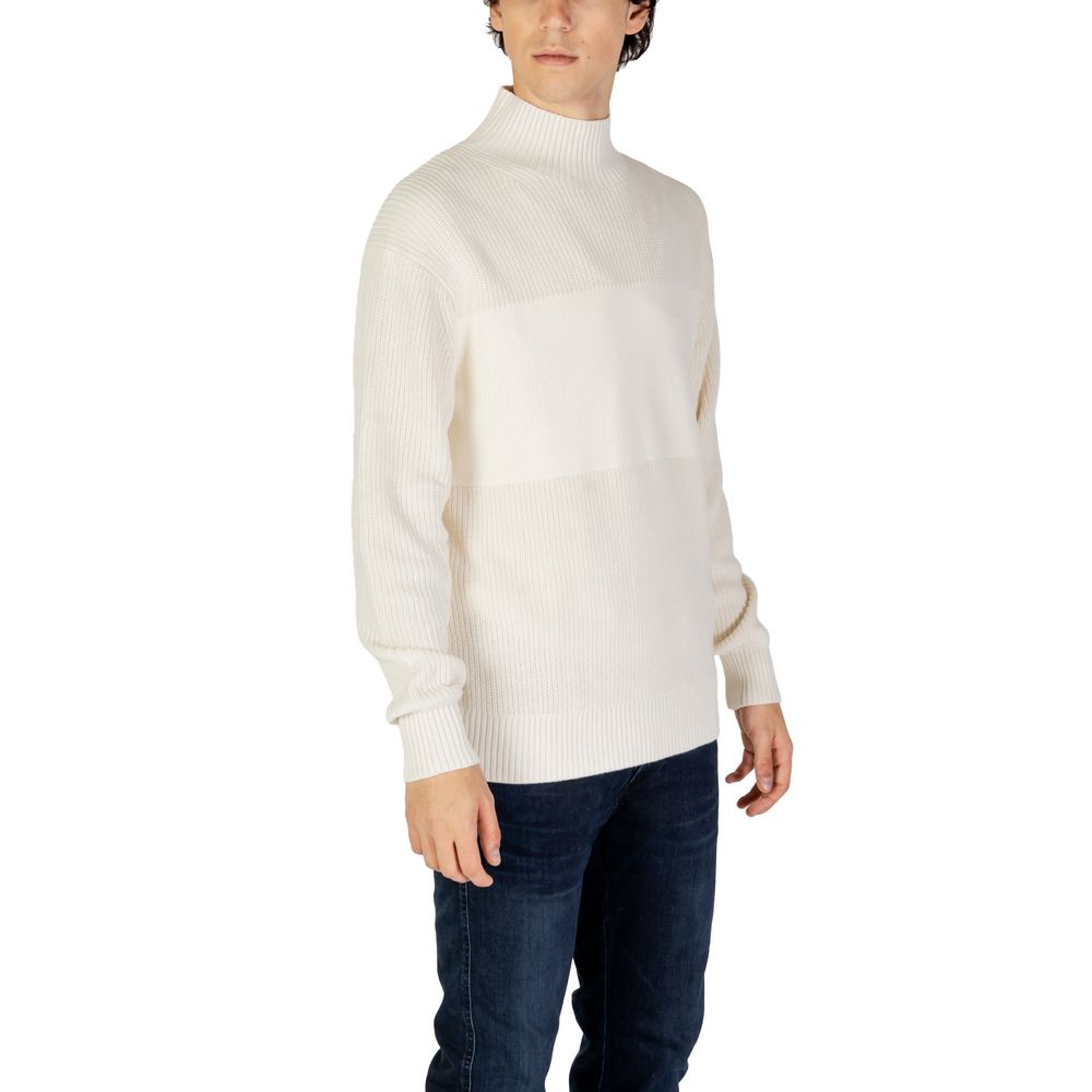 Calvin Klein Jeans Cremefarbener Baumwollpullover