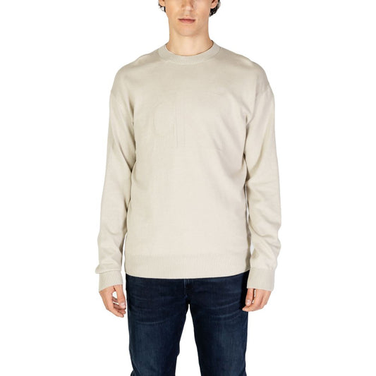 Calvin Klein Jeans Pullover aus Bio-Baumwolle in Beige