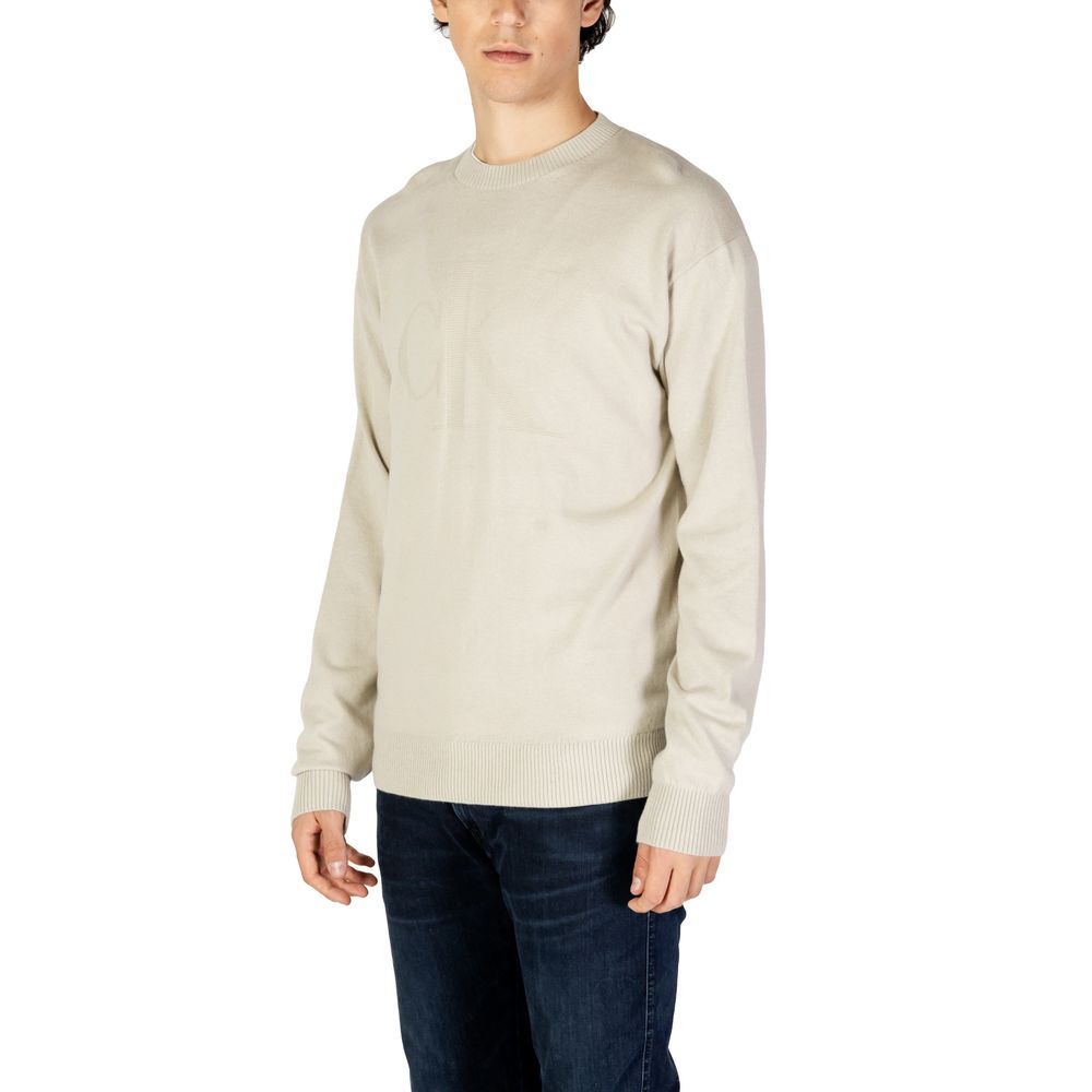 Calvin Klein Jeans Pullover aus Bio-Baumwolle in Beige