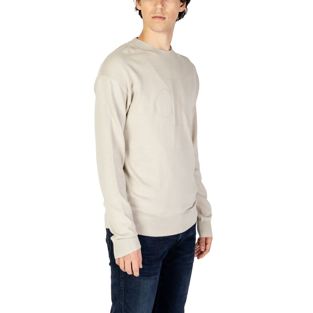 Calvin Klein Jeans Pullover aus Bio-Baumwolle in Beige