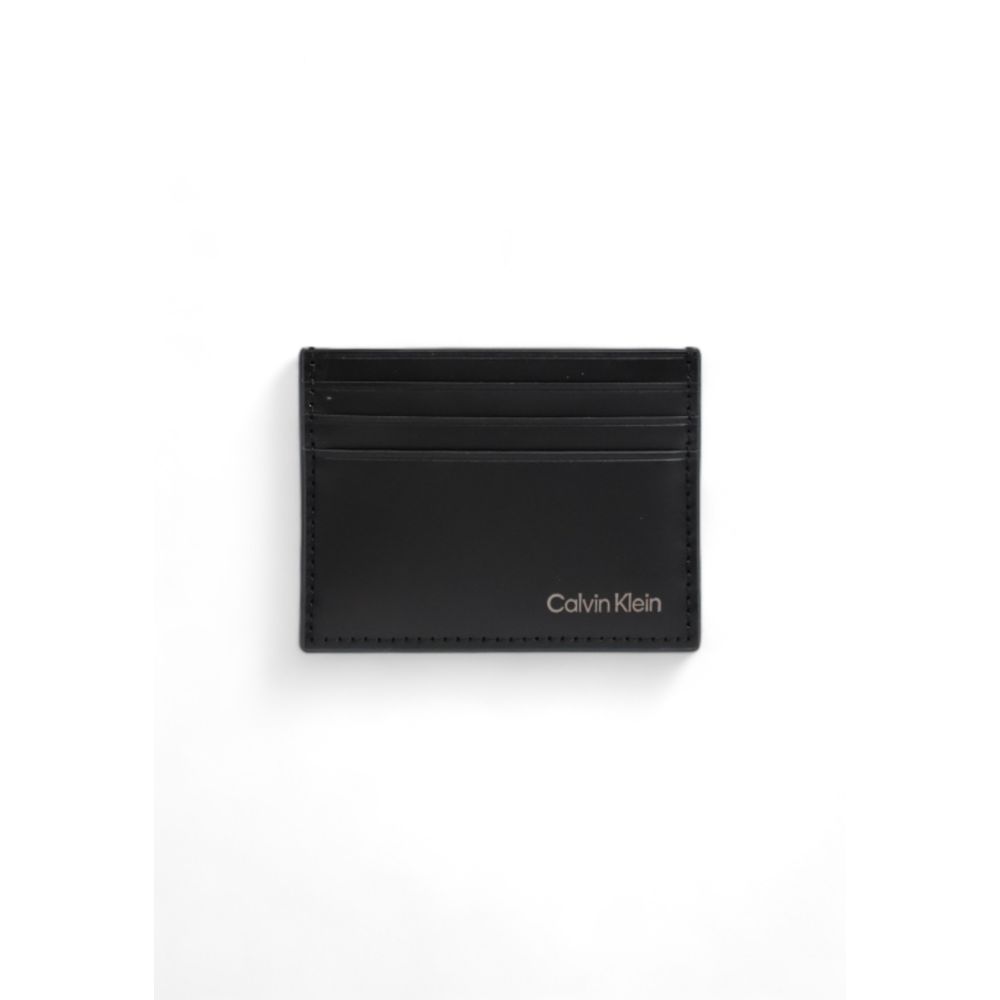 Calvin Klein Schwarzes Leder Portemonnaie