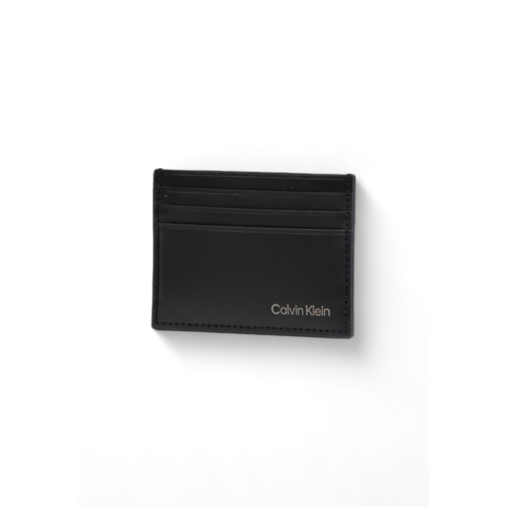 Calvin Klein Schwarzes Leder Portemonnaie