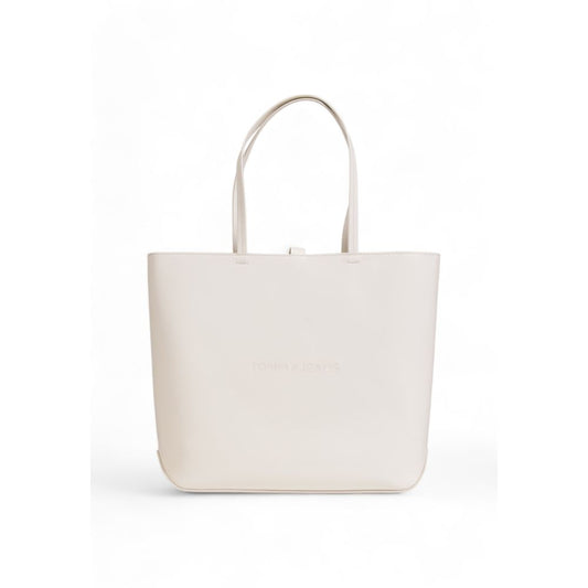 Tommy Hilfiger Cremefarbene Polyethylen-Handtasche