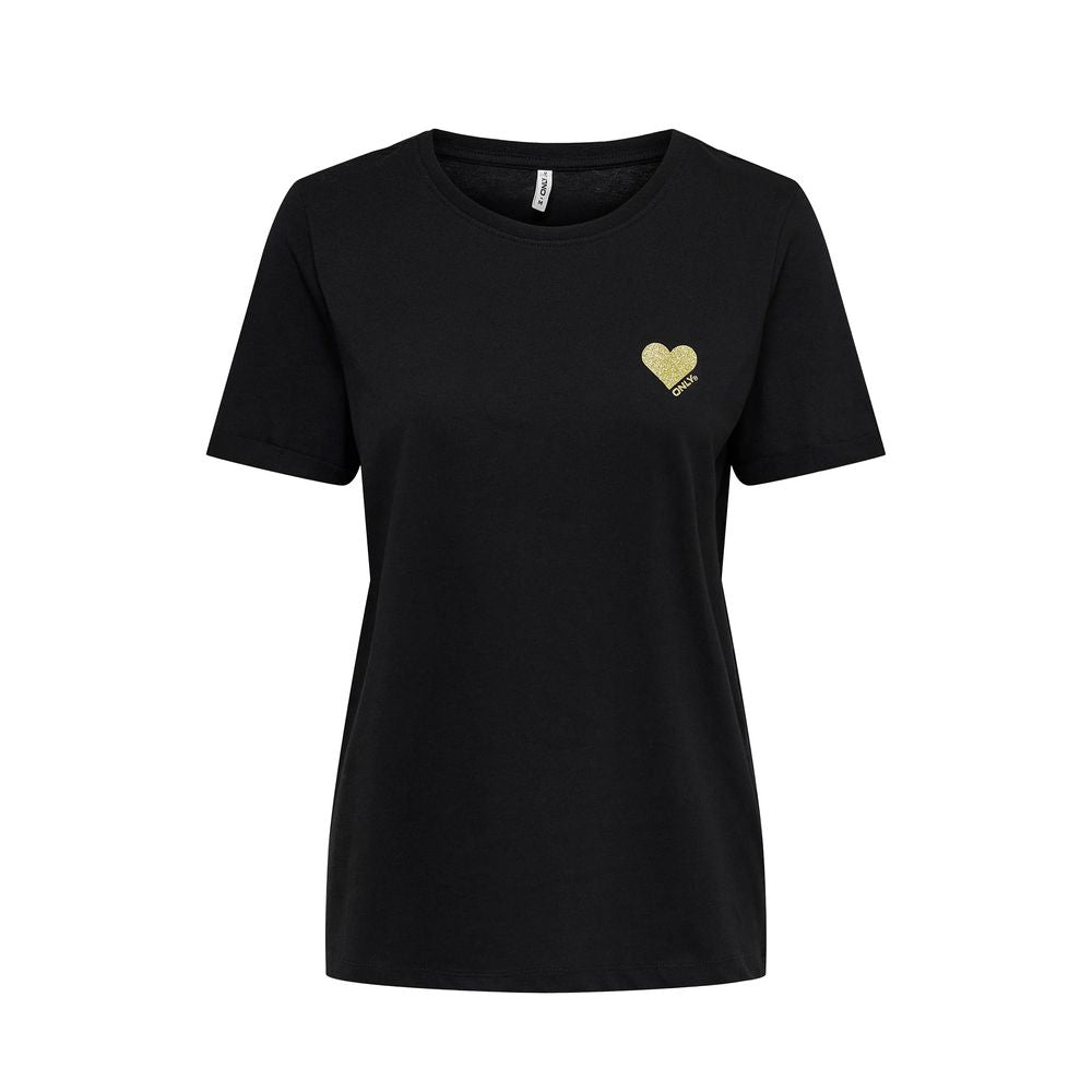 Only Schwarze Baumwolle Tops & T-Shirt