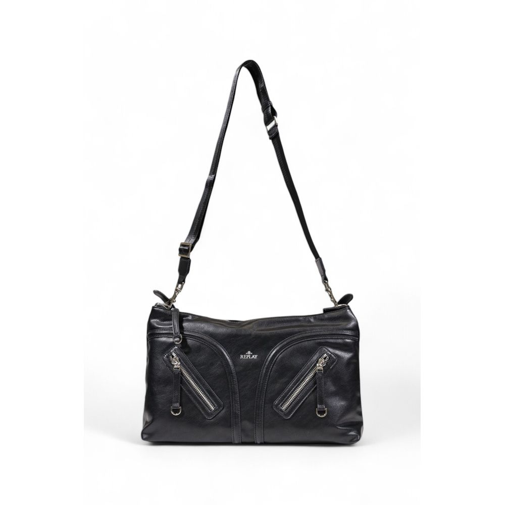 Replay Schwarze Polyester Handtasche