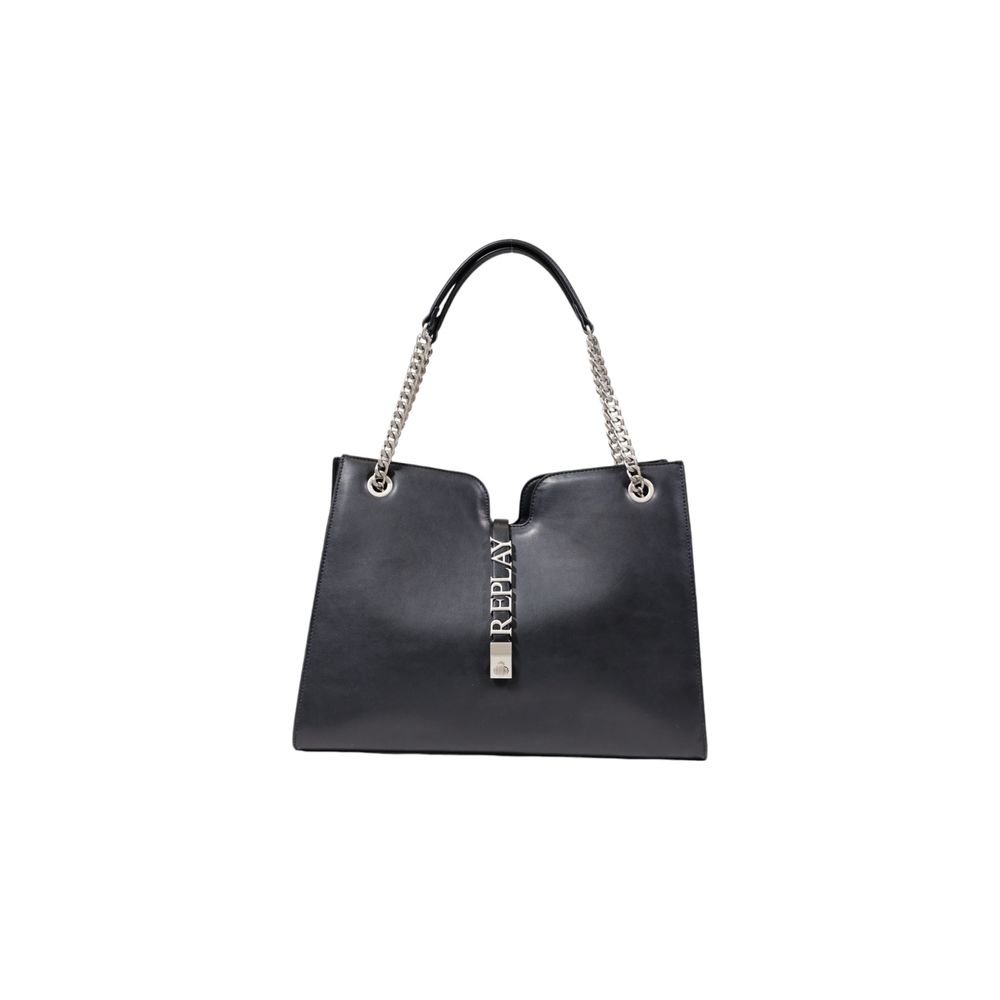 Replay Schwarze Polyester Handtasche