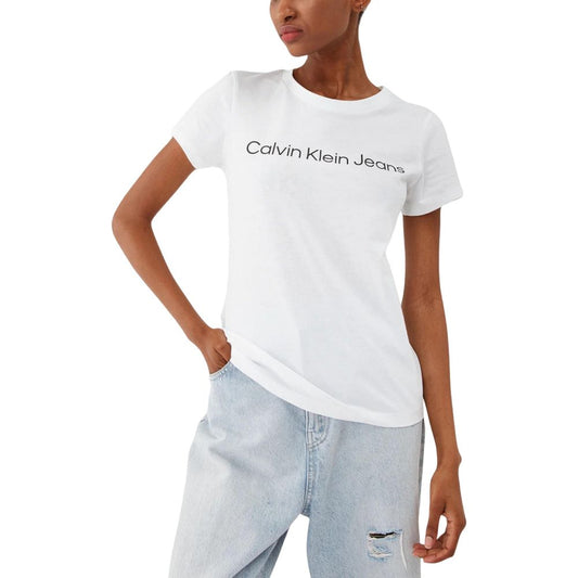 Calvin Klein Jeans Weiße Baumwoll-Oberteile & T-Shirt