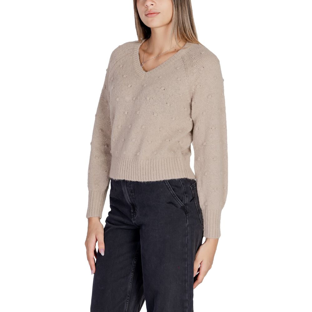 Vila Clothes Goldfarbener Polyester-Pullover