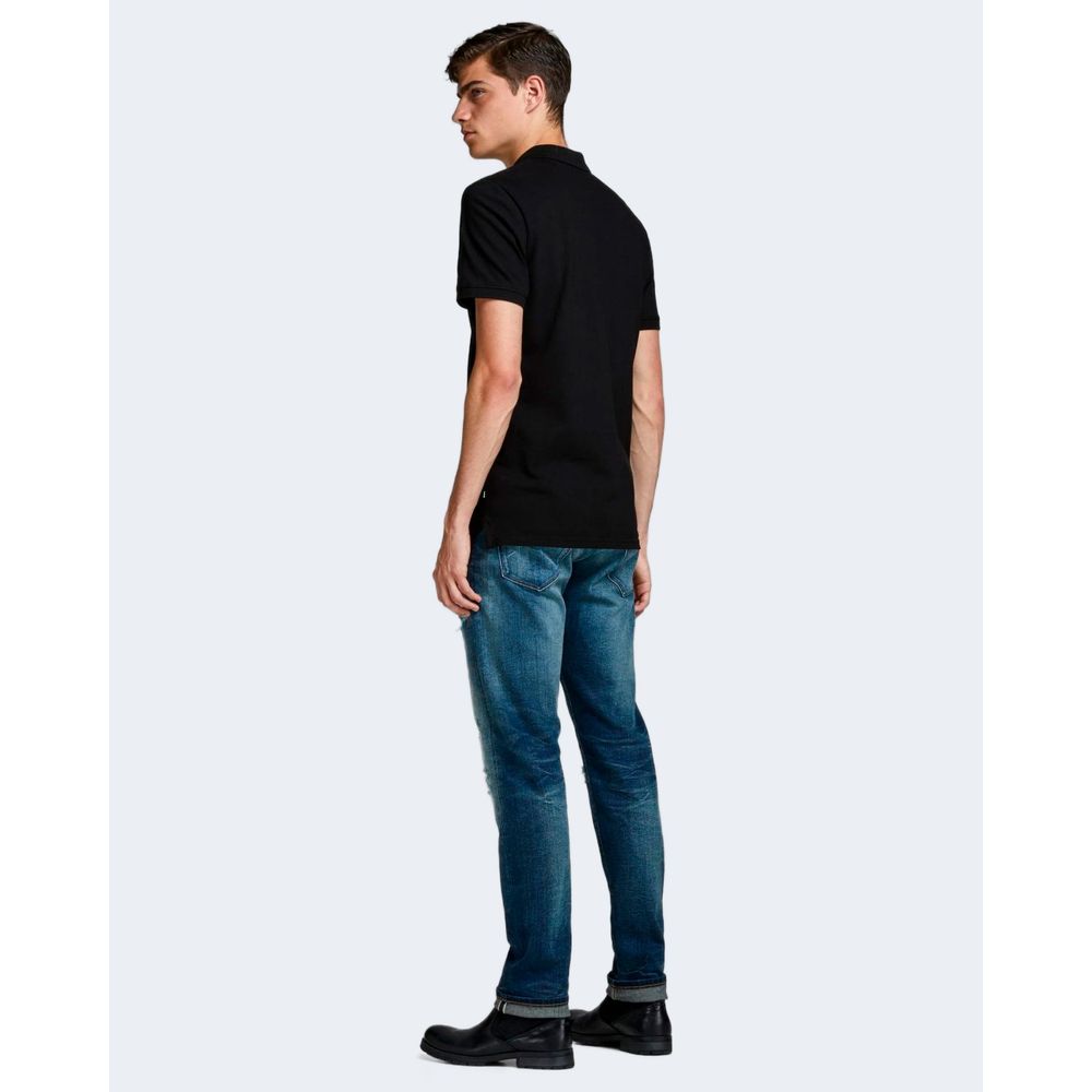 Jack Jones Schwarzes Baumwoll-Poloshirt