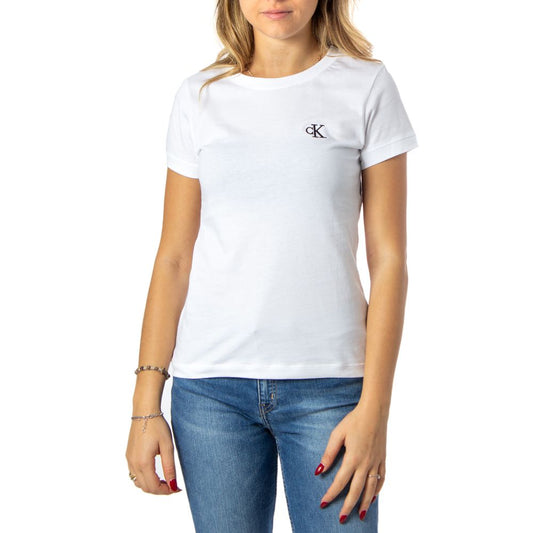 Calvin Klein Jeans Weiße Baumwoll-Oberteile & T-Shirt