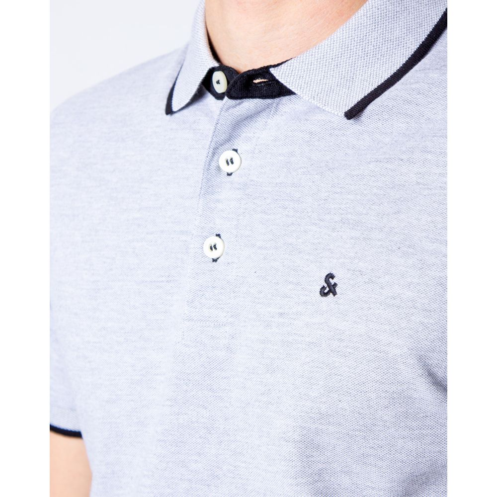 Jack Jones Graues Baumwoll-Poloshirt