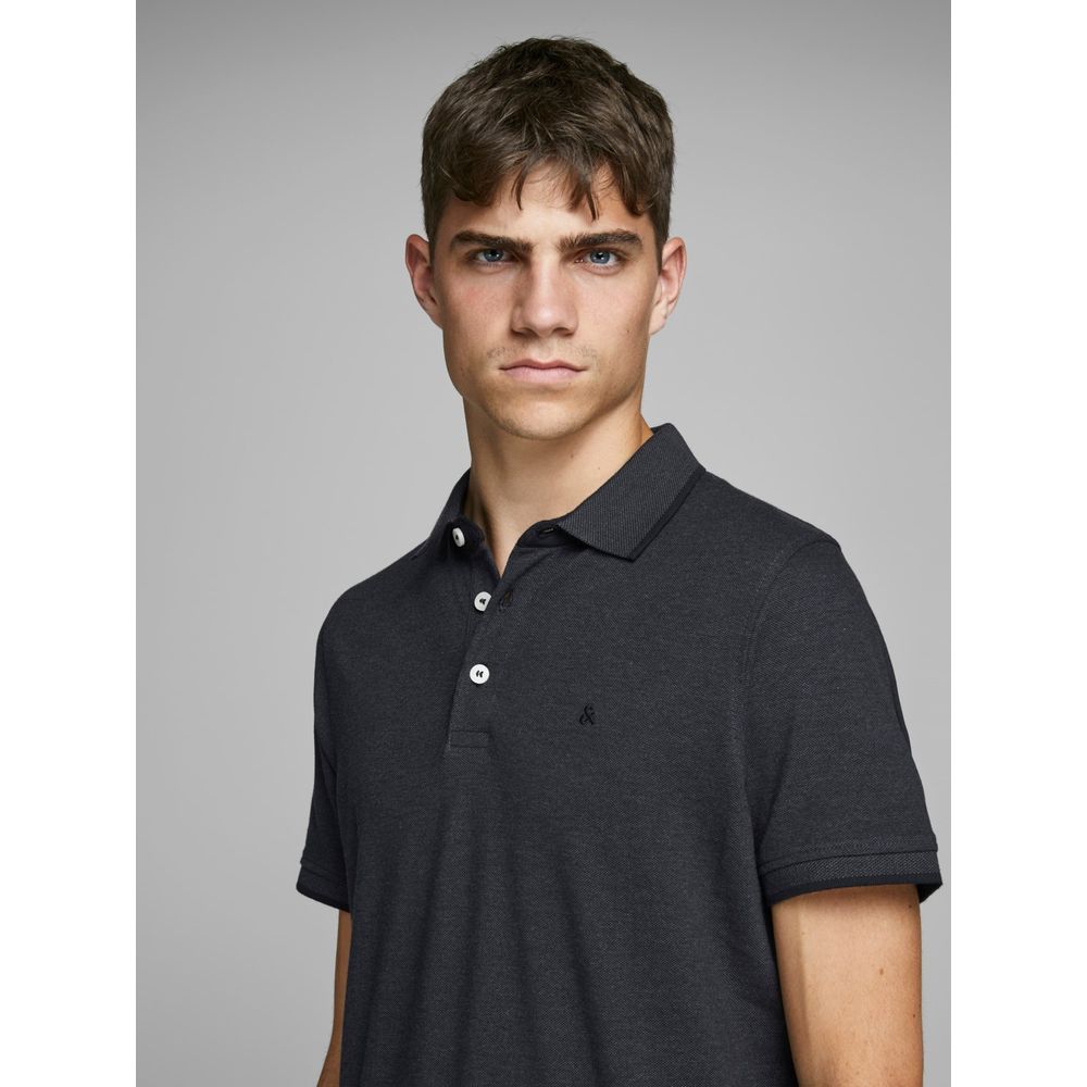 Jack Jones Graues Baumwoll-Poloshirt