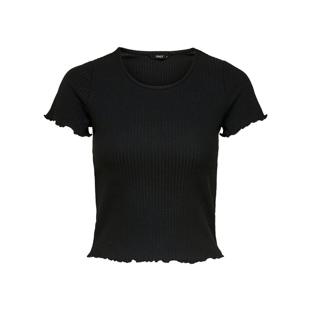 Only Schwarze Polyester-Oberteile & T-Shirt