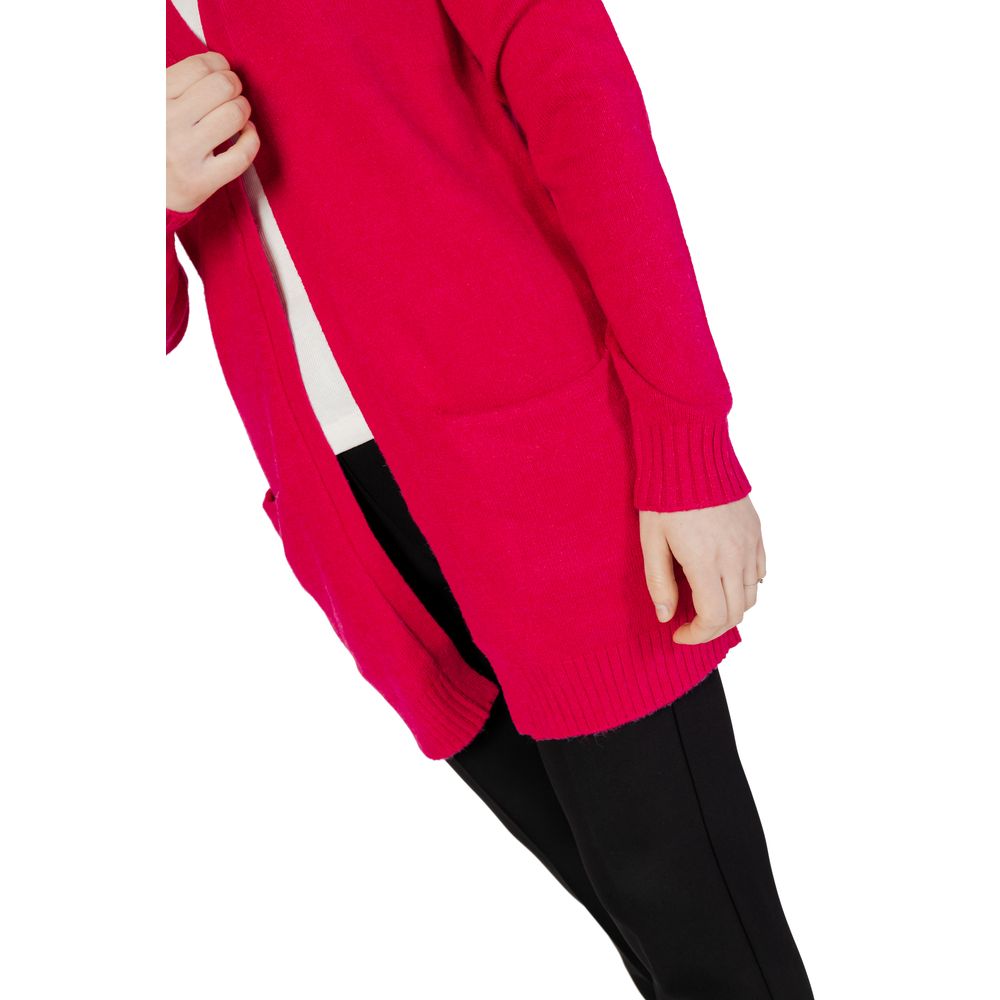 Vila Clothes Rosa Polyester-Strickjacke