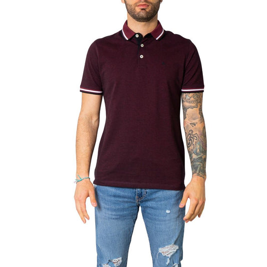 Jack Jones Bordeauxfarbenes Baumwoll-Poloshirt