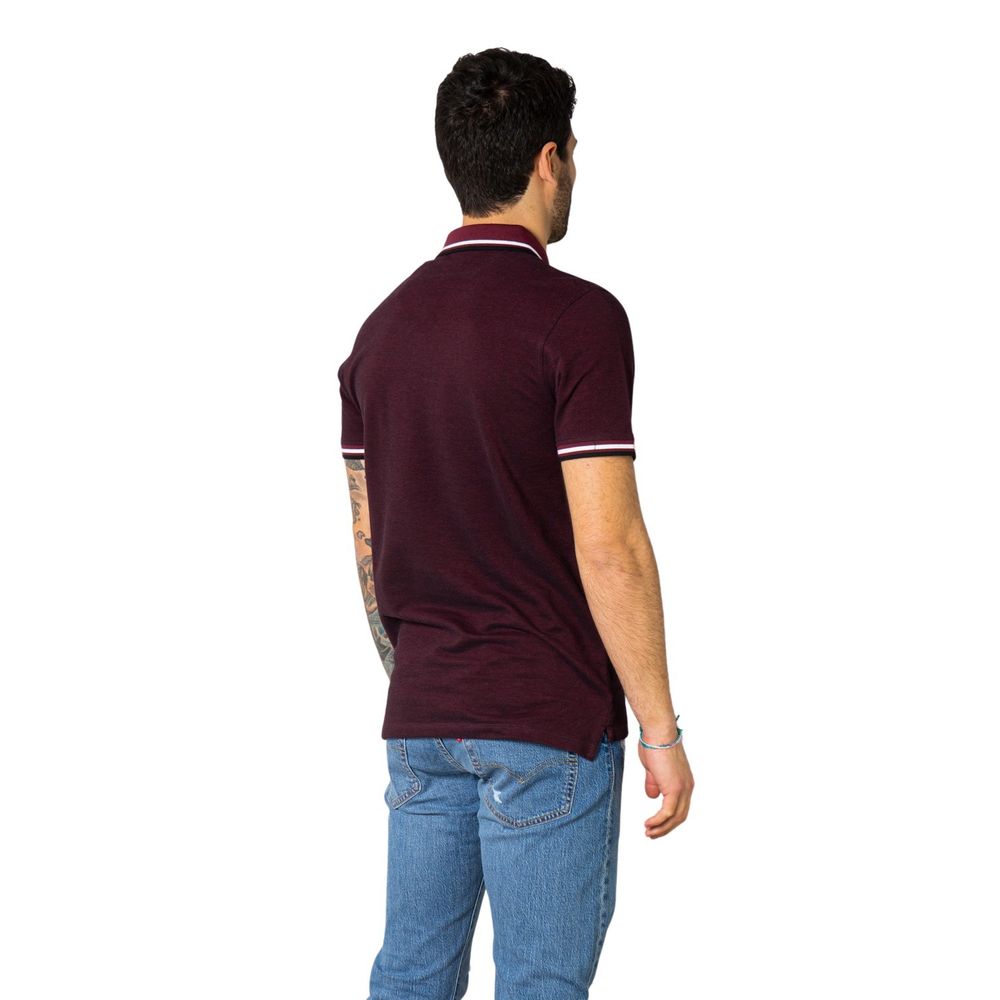 Jack Jones Bordeauxfarbenes Baumwoll-Poloshirt