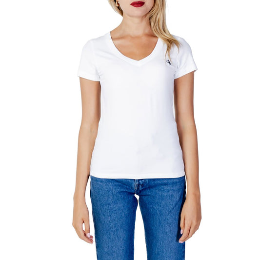 Calvin Klein Jeans Weiße Baumwoll-Oberteile & T-Shirt