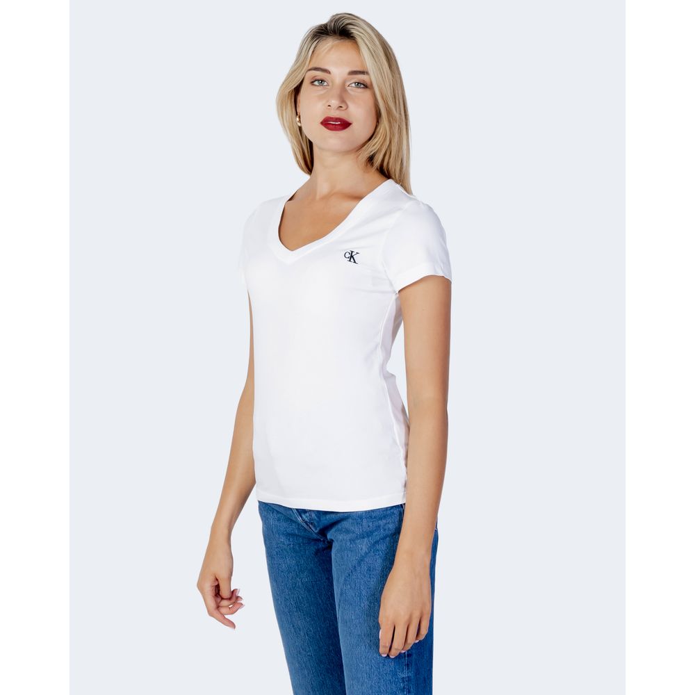 Calvin Klein Jeans Weiße Baumwoll-Oberteile & T-Shirt