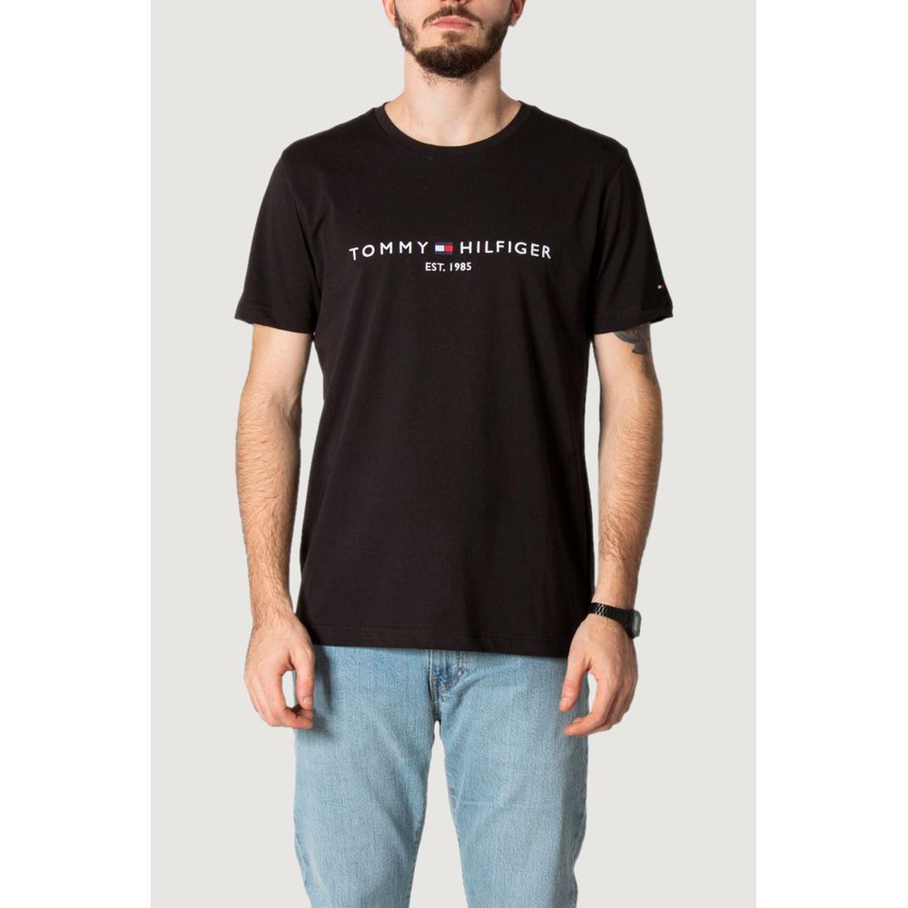 Tommy Hilfiger Schwarzes T-Shirt aus Baumwolle