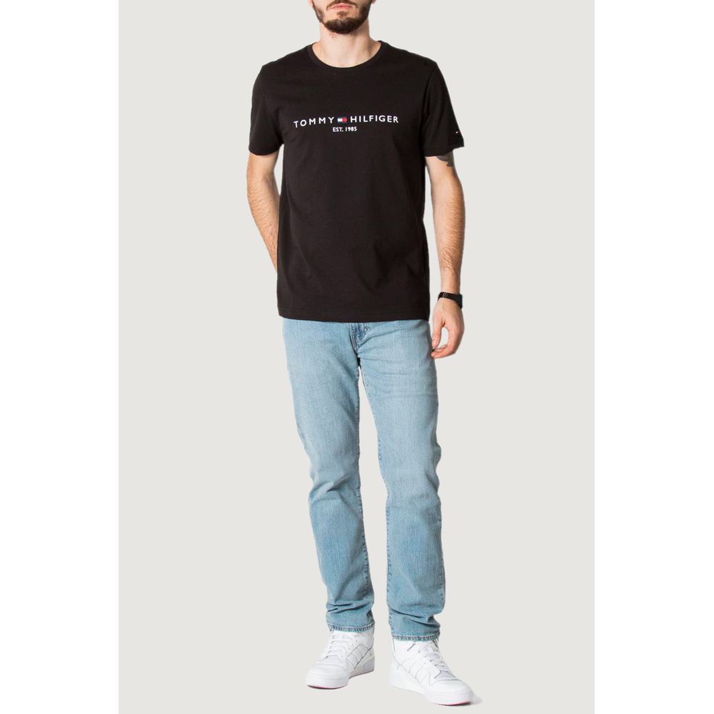 Tommy Hilfiger Schwarzes T-Shirt aus Baumwolle