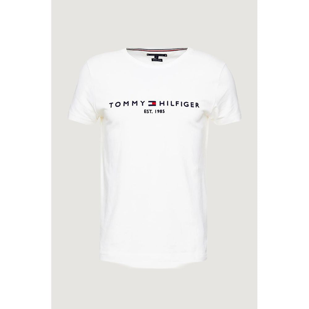 Tommy Hilfiger T-Shirt aus cremefarbener Baumwolle