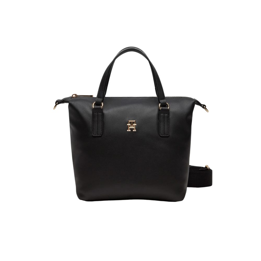 Tommy Hilfiger Schwarze Handtasche aus rezykliertem Polyester