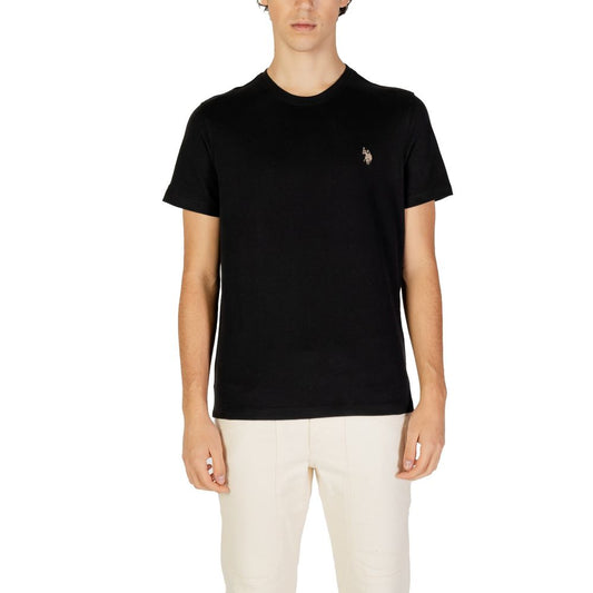 U.S. POLO ASSN. Schwarzes T-Shirt aus Baumwolle