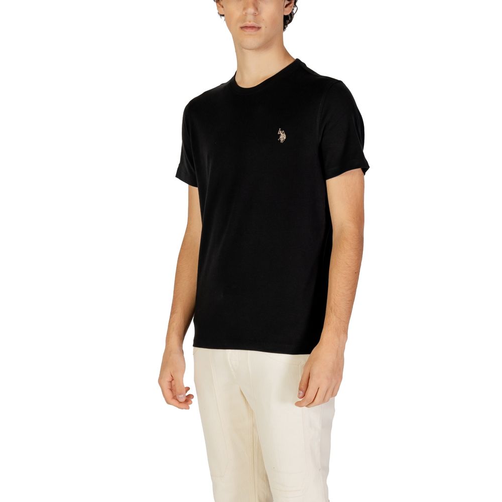 U.S. POLO ASSN. Schwarzes T-Shirt aus Baumwolle