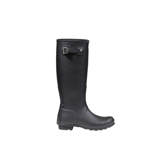 Hunter Schwarzer Stiefel aus recyceltem Polyester