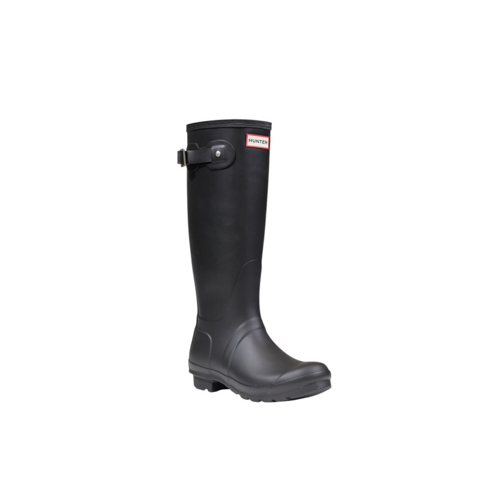 Hunter Schwarzer Stiefel aus recyceltem Polyester