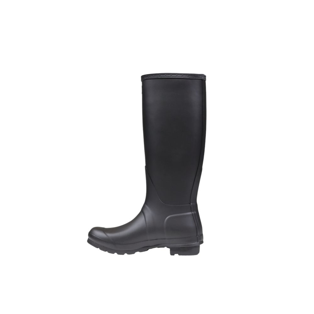 Hunter Schwarzer Stiefel aus recyceltem Polyester