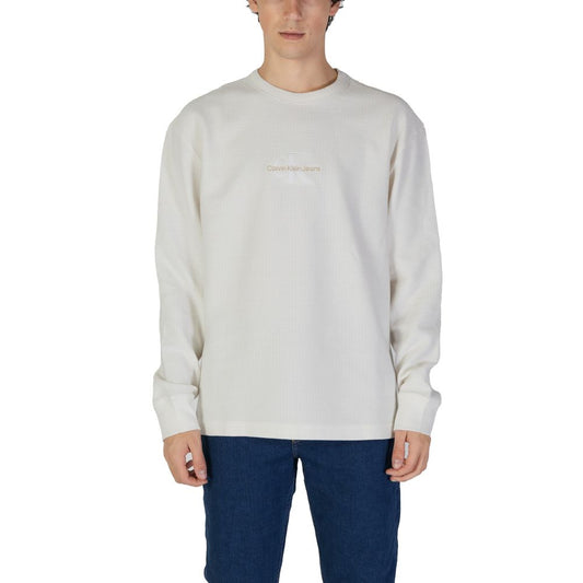 Calvin Klein Jeans Cremefarbener Baumwollpullover