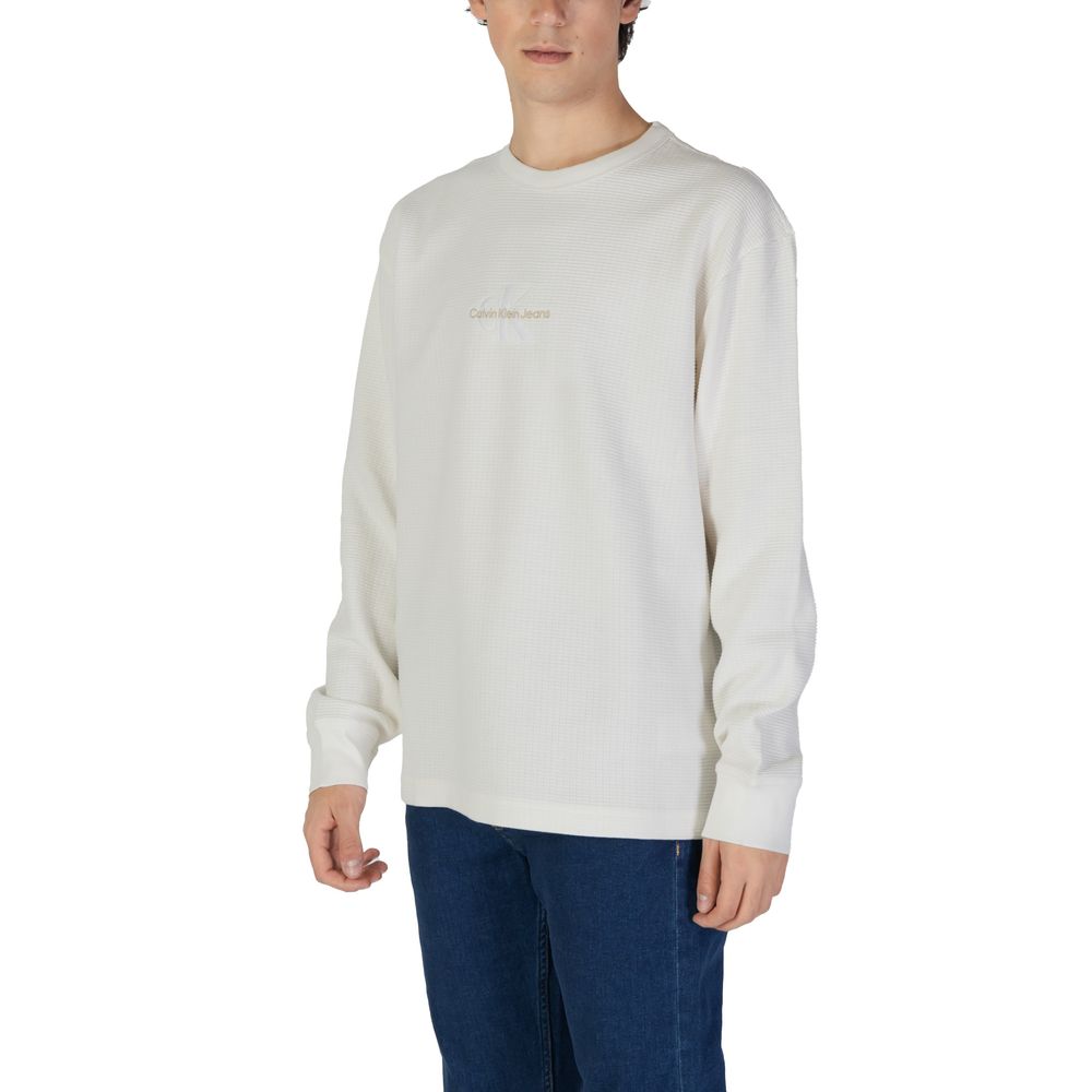 Calvin Klein Jeans Cremefarbener Baumwollpullover