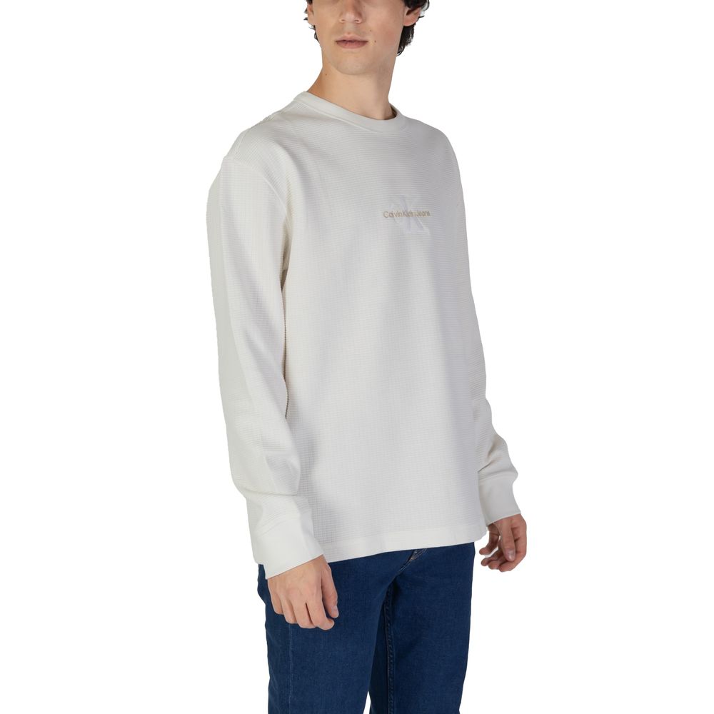 Calvin Klein Jeans Cremefarbener Baumwollpullover