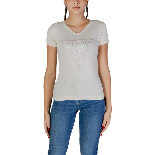 Guess Cremefarbene Baumwoll-Oberteile & T-Shirt