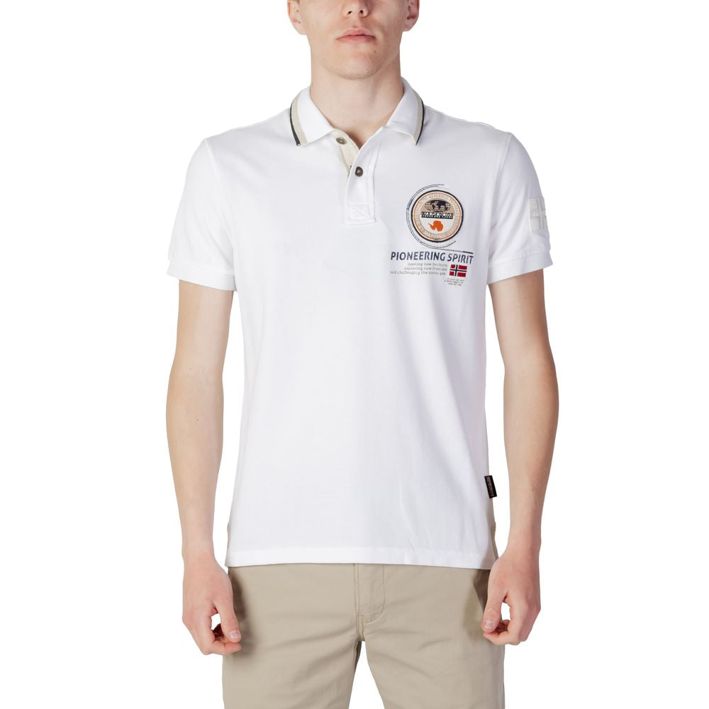 Napapijri Weißes Baumwoll-Poloshirt