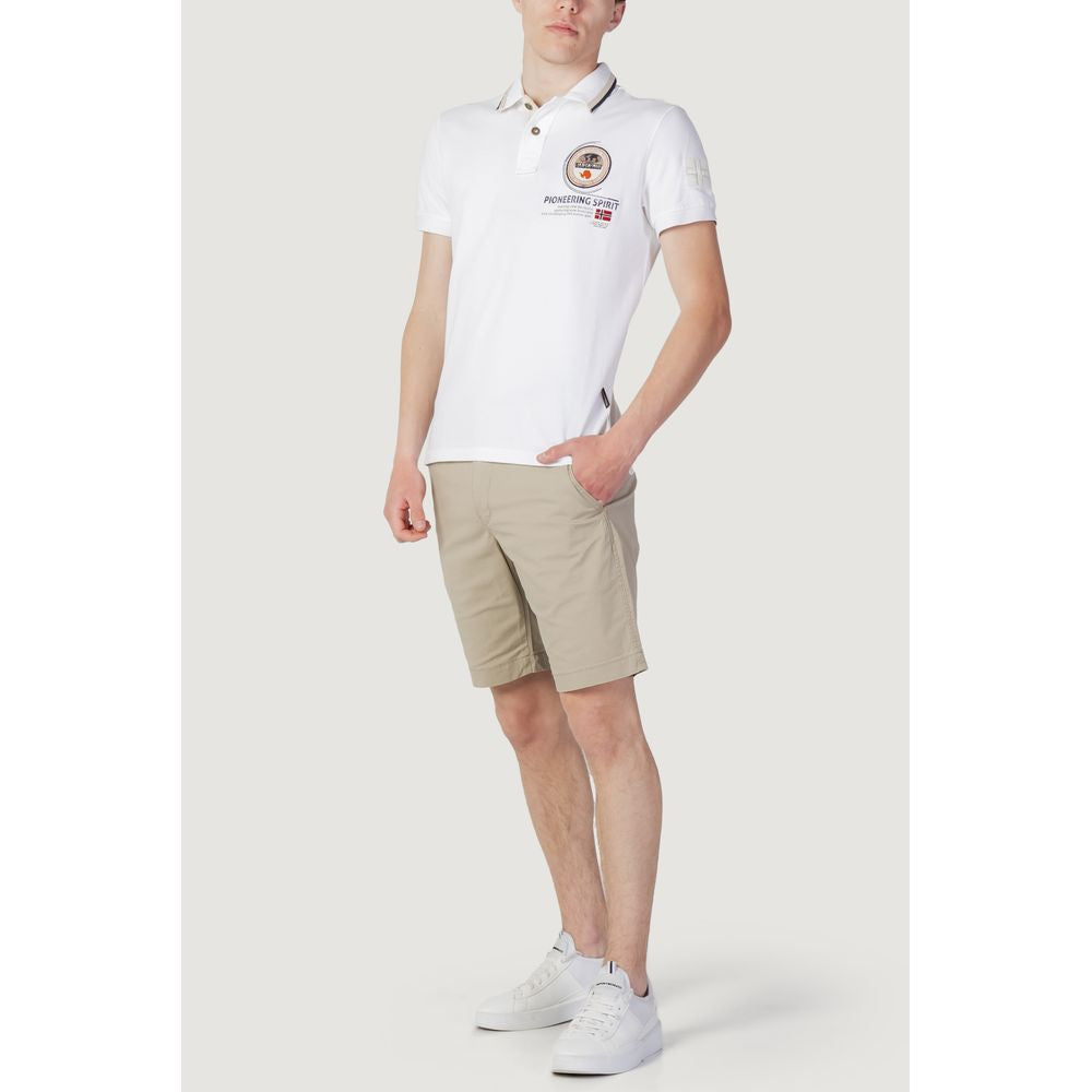 Napapijri Weißes Baumwoll-Poloshirt