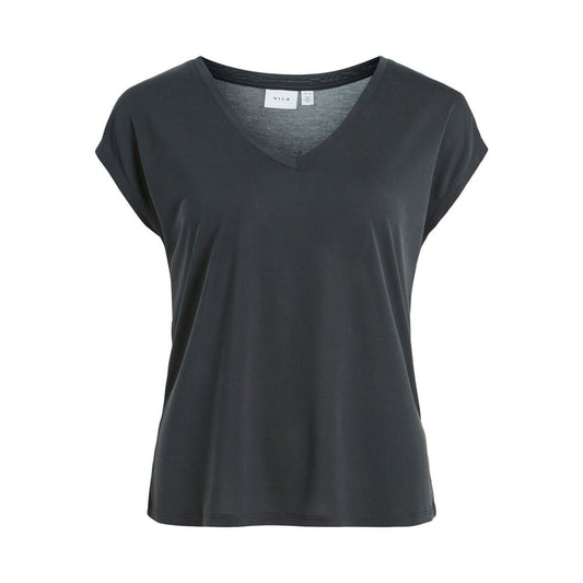 Vila Clothes Schwarze Tencel-Oberteile & T-Shirt