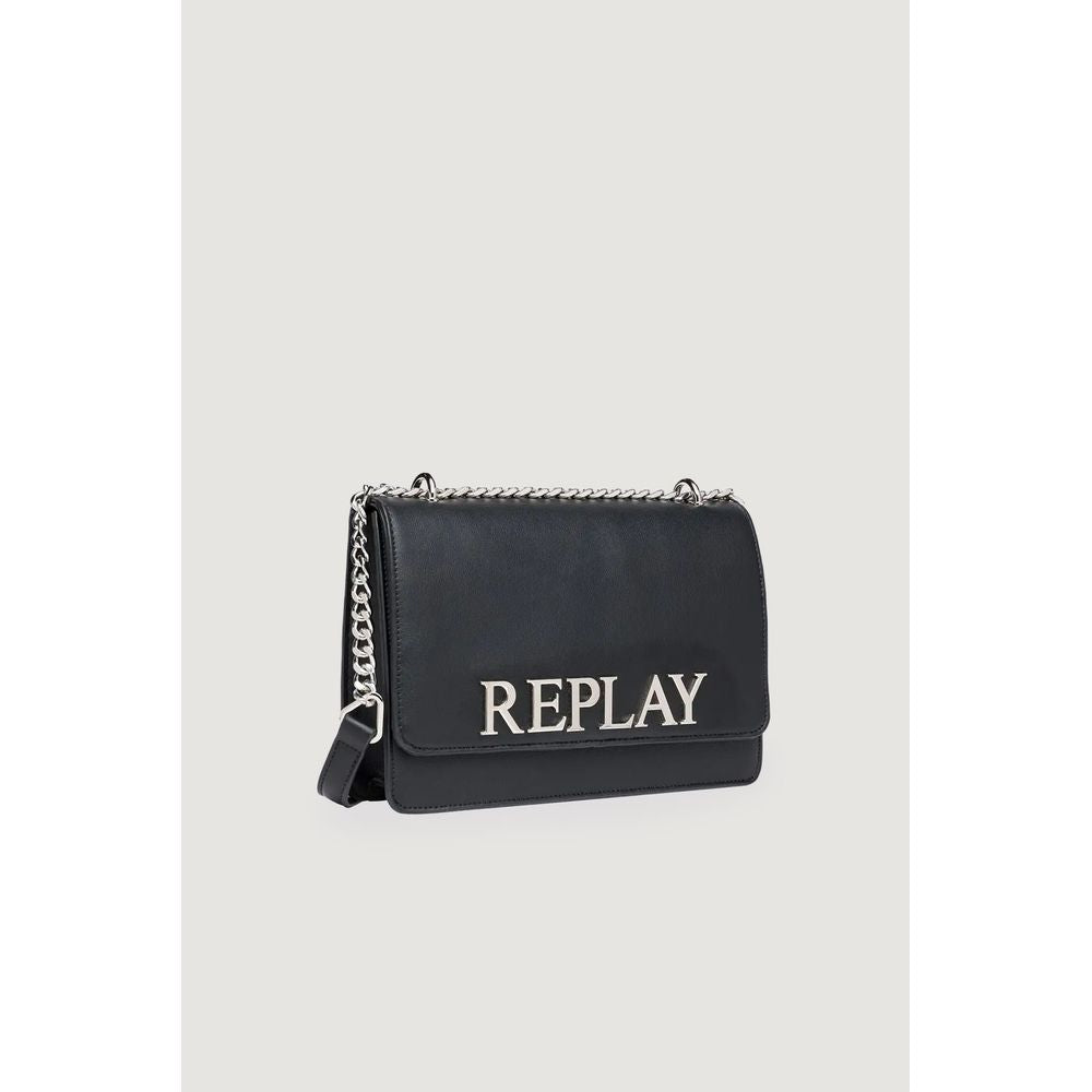 Replay Schwarze Polyethylen-Handtasche