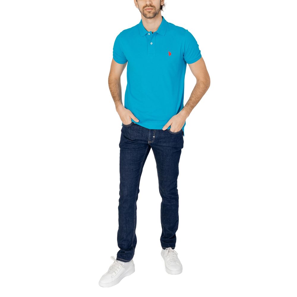 U.S. POLO ASSN. Blaues Baumwoll-Poloshirt