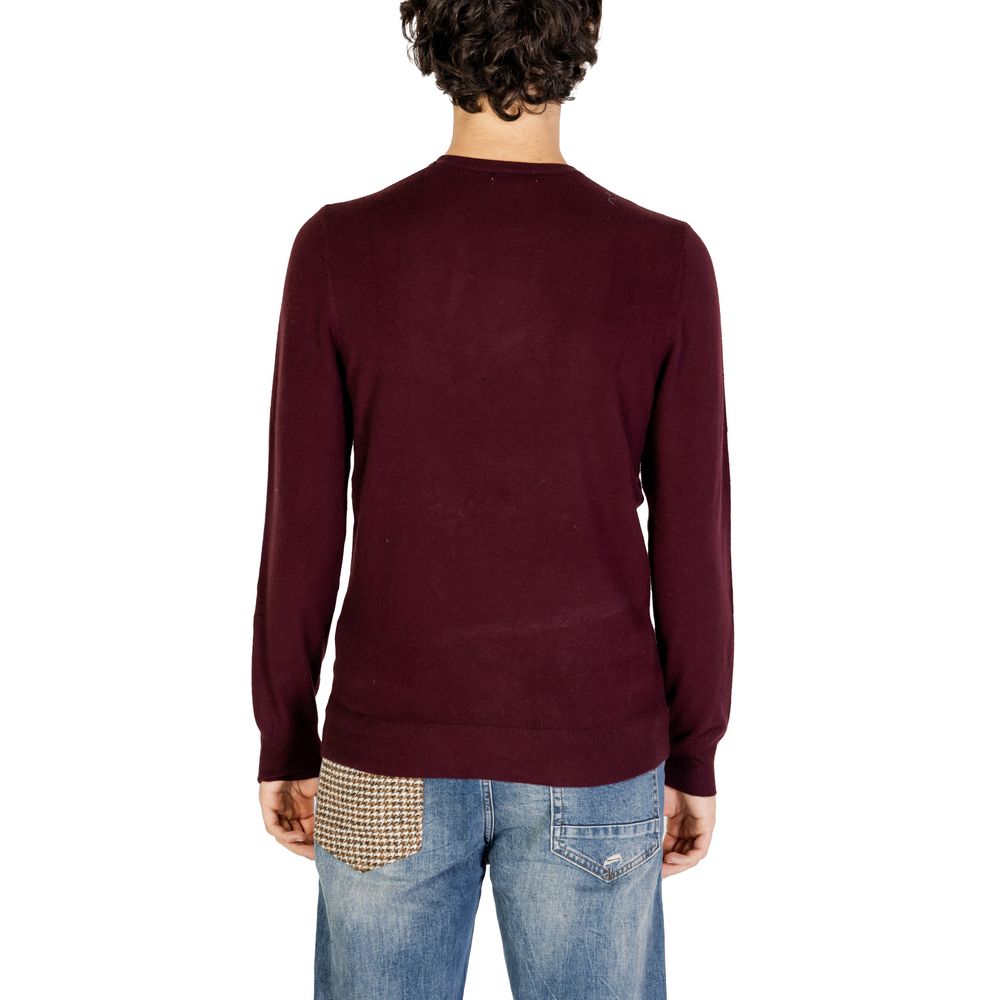 Gianni Lupo Bordeauxfarbener Polyester-Pullover