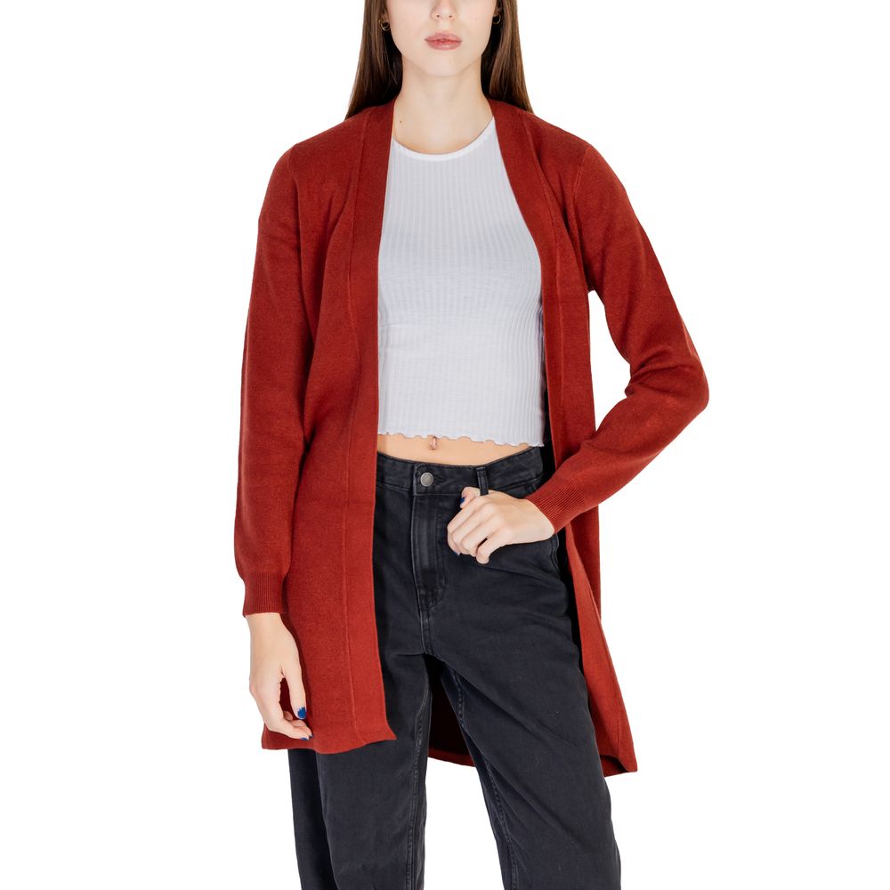 Vero Moda Rote Viskose-Strickjacke