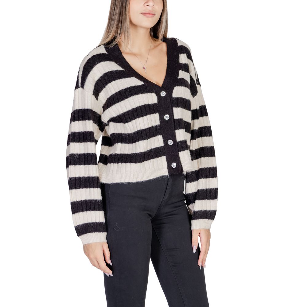 Vero Moda Beigefarbene Polyester-Strickjacke