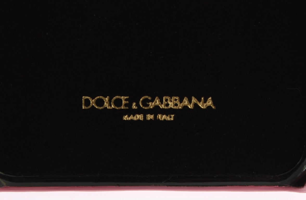 Dolce & Gabbana Schicke pinke Handyhülle aus Leder mit Herz-Verzierung