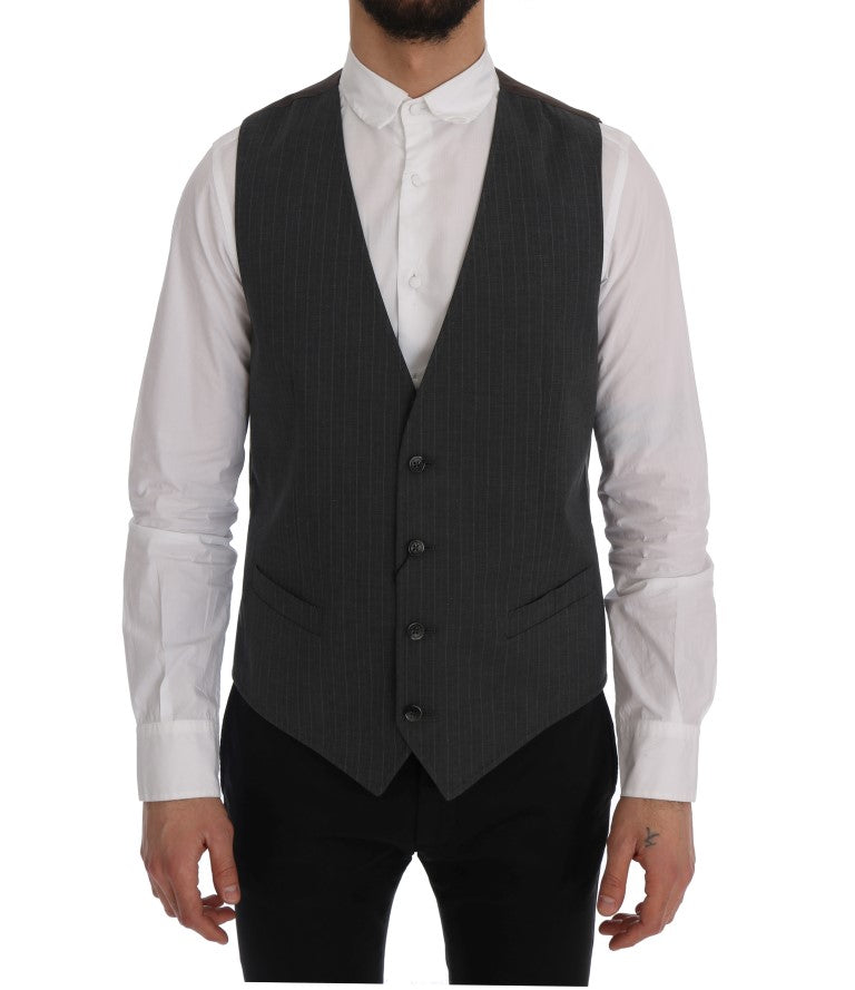 Dolce &amp; Gabbana Elegant striped gray vest