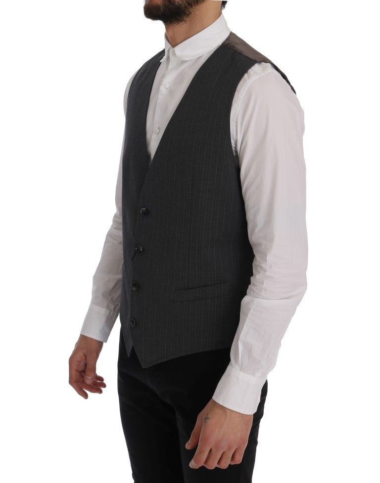 Dolce &amp; Gabbana Elegant striped gray vest